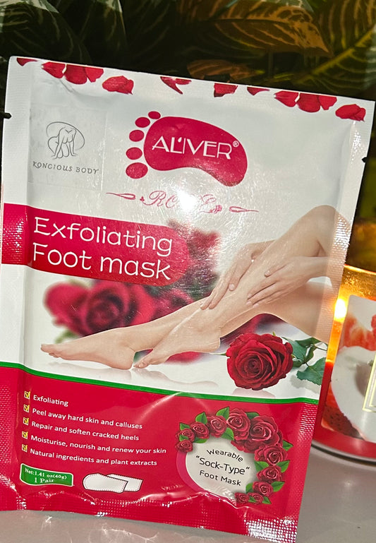 Exfoliating Foot Mask (Rose)